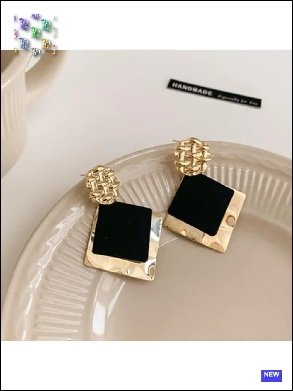 Vintage Geometric Drop Dangle Earrings Square Statement Hanging Earrings for